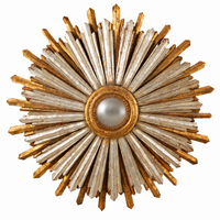 LARGE MID-CENTURY SPANISH SUNBURST CONVEX MIRROR