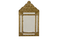 Late 19th Century French Brass Cushion Mirror