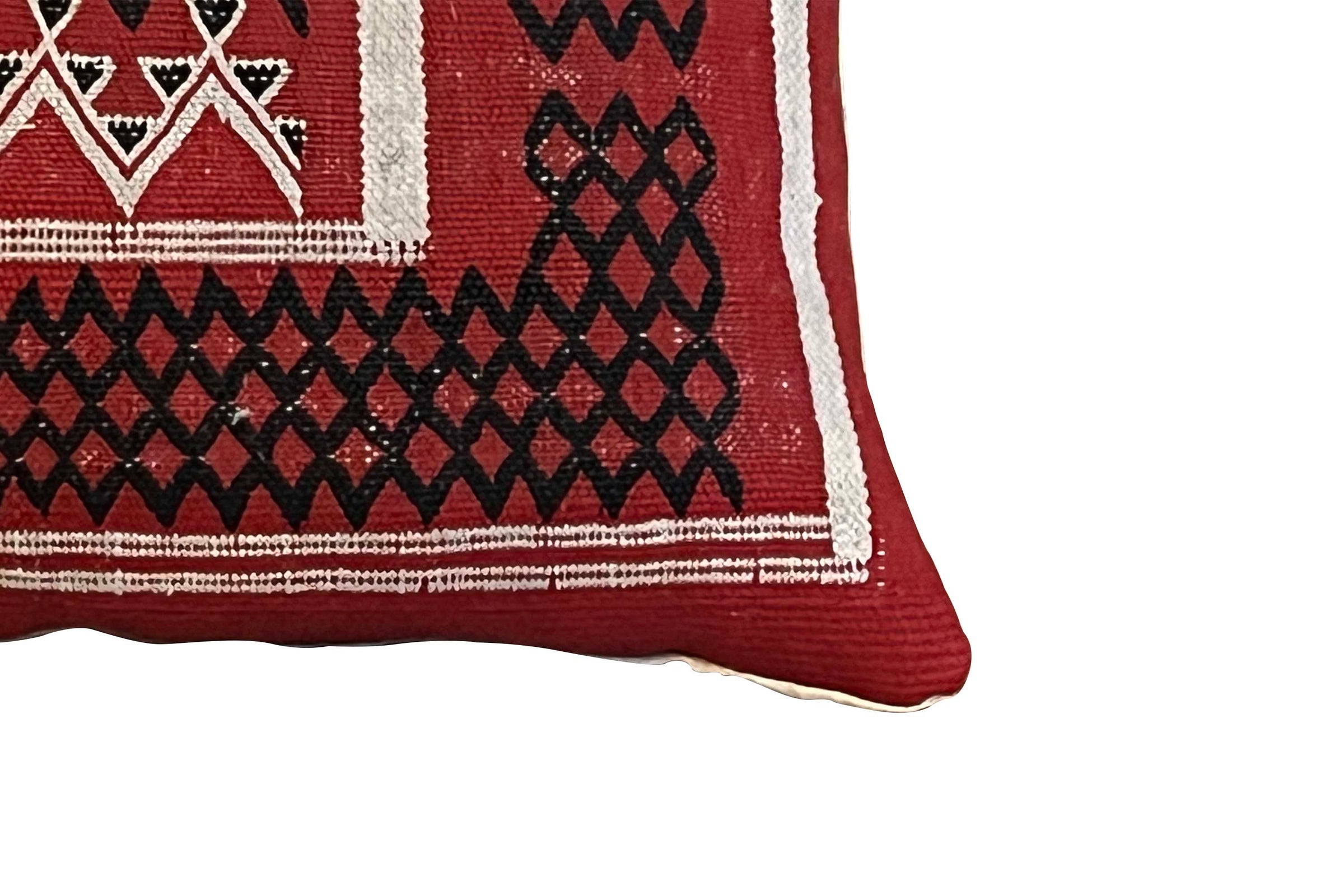 Mid-20th Century Eastern European Handwoven Flatweave Cushion