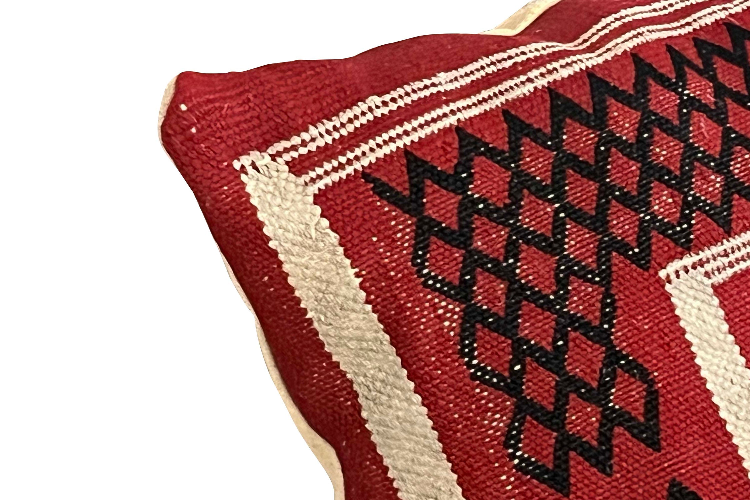 Mid-20th Century Eastern European Handwoven Flatweave Cushion