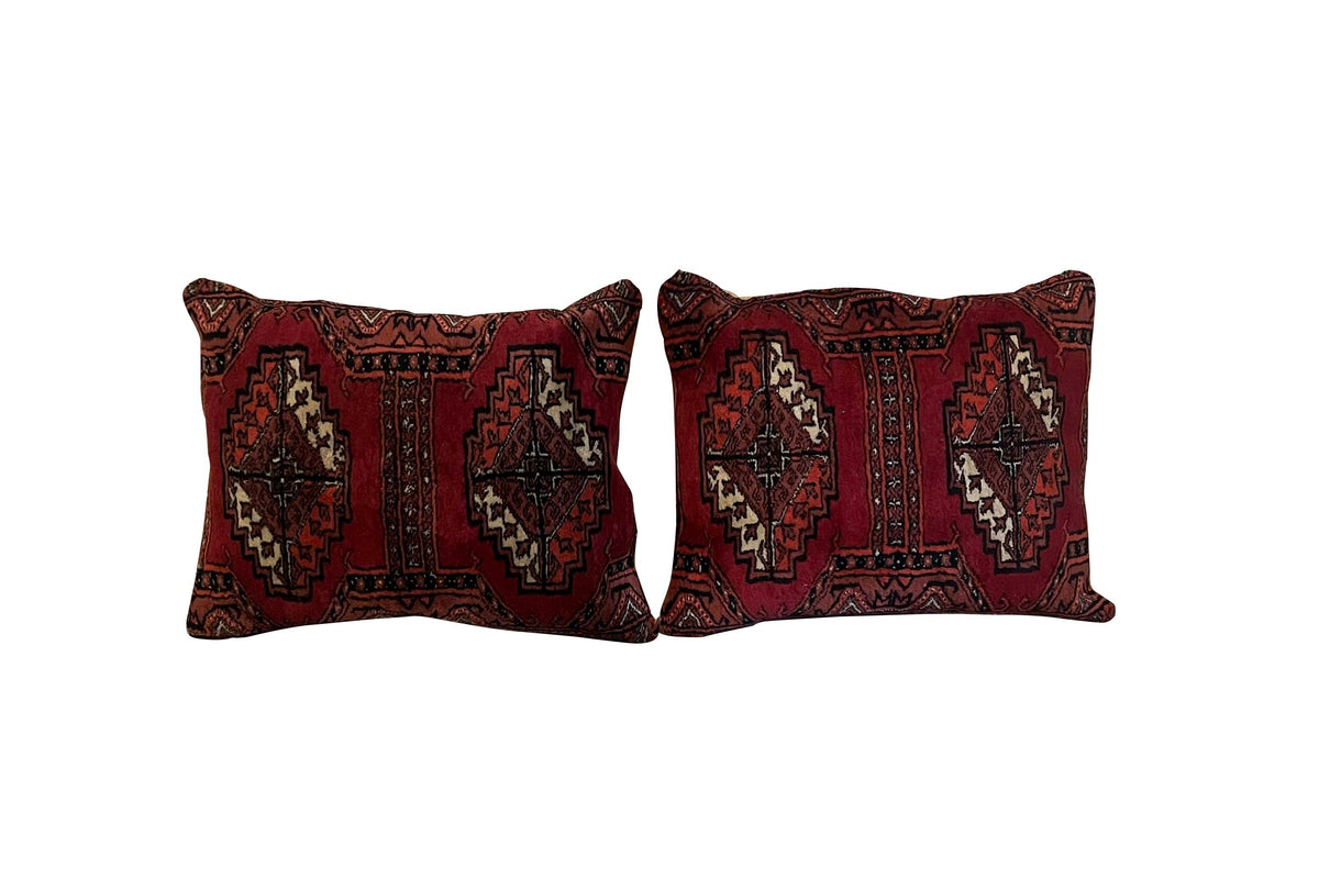 Pair of 20th Century Pakistani Bokhara Rug Cushions