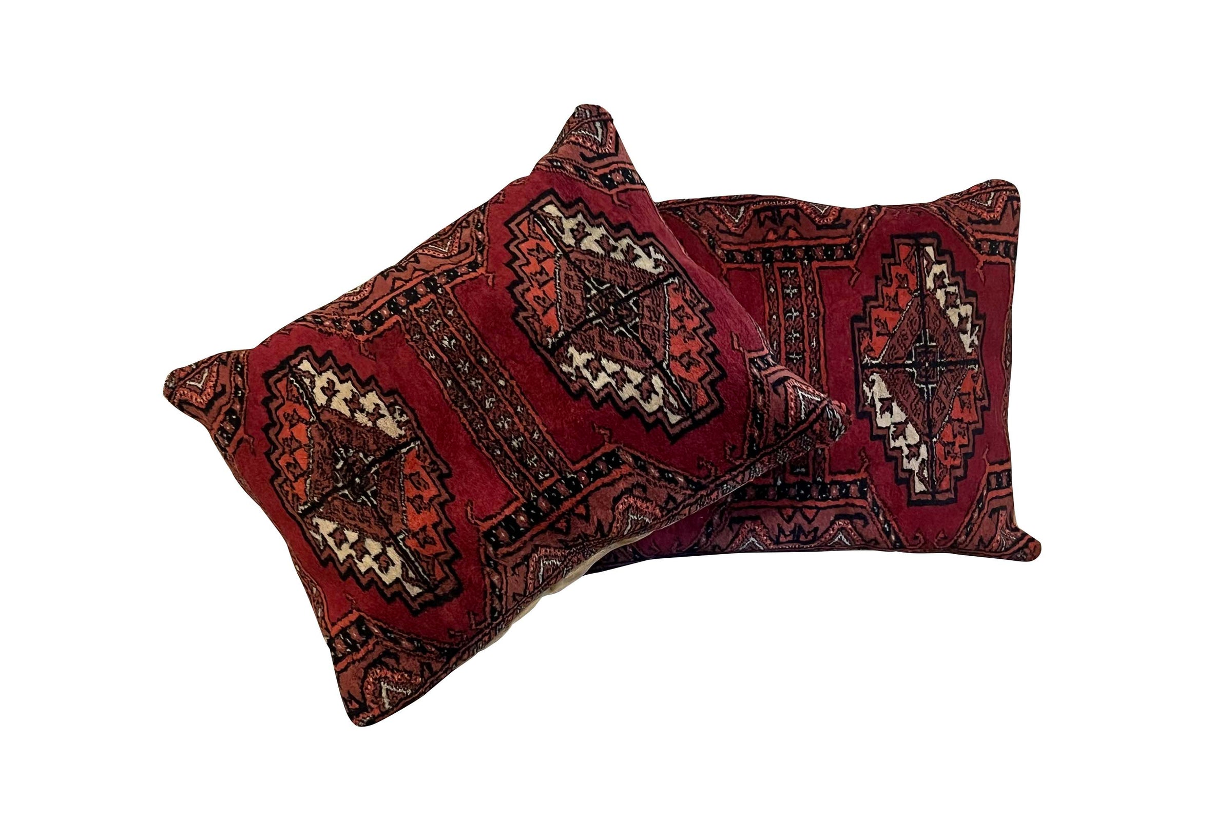 Pair of 20th Century Pakistani Bokhara Rug Cushions