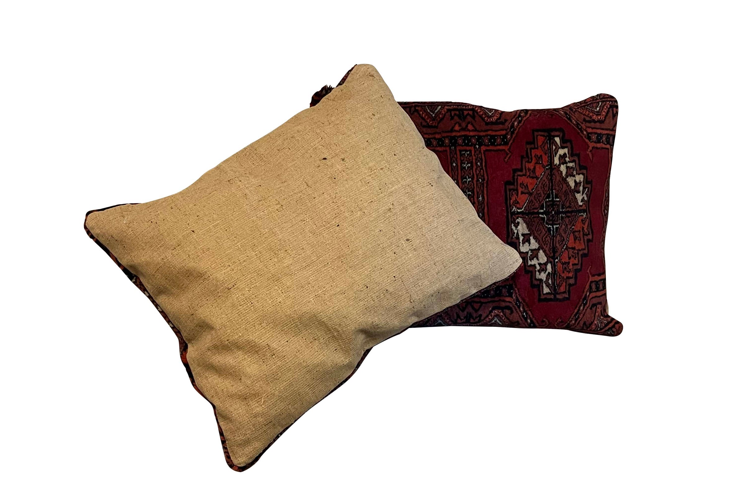 Pair of 20th Century Pakistani Bokhara Rug Cushions