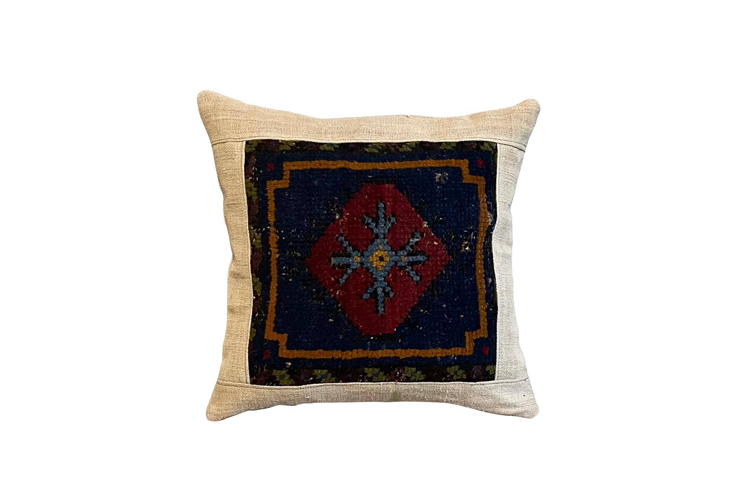 Mid-Century Anatolian Rug Fragment Cushion