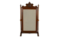 Large 19th Century French Mahogany Cheval Mirror
