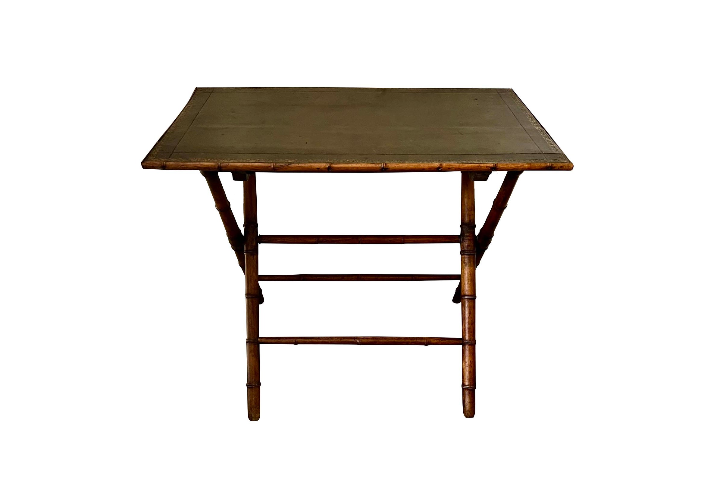 20th Century French Faux Bamboo Folding Writing Table