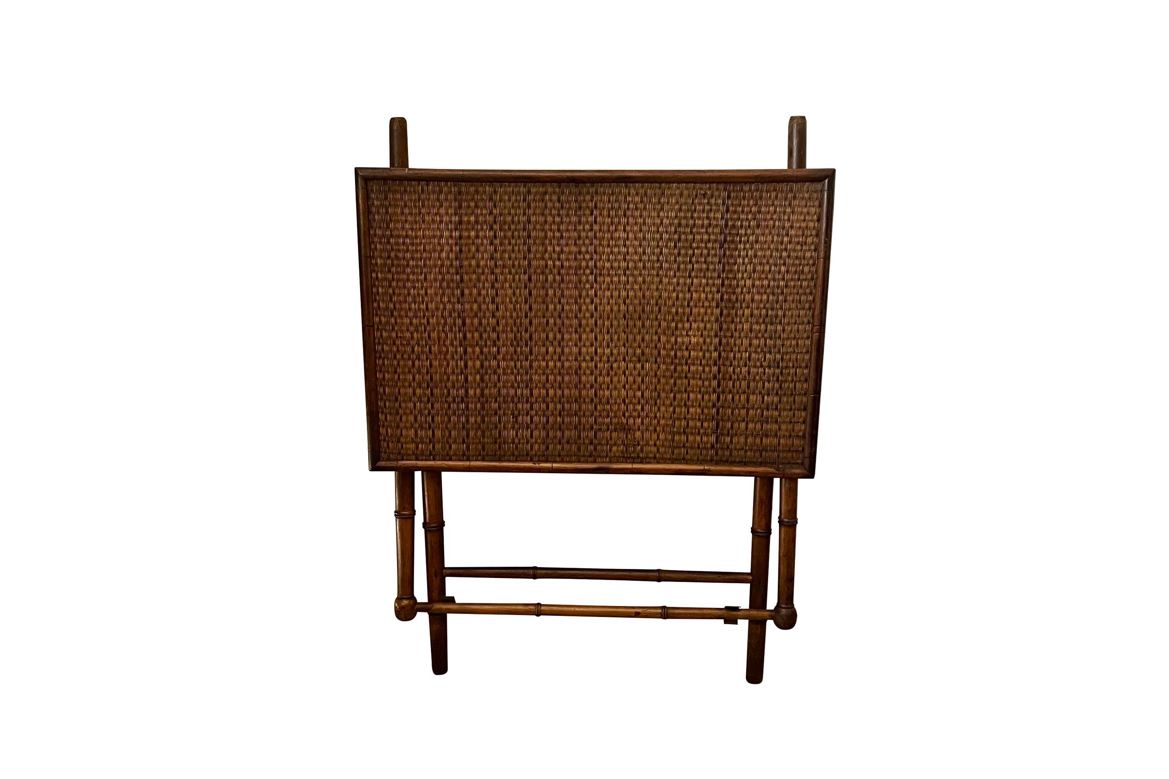 Early 20th Century French Folding Faux Bamboo Table