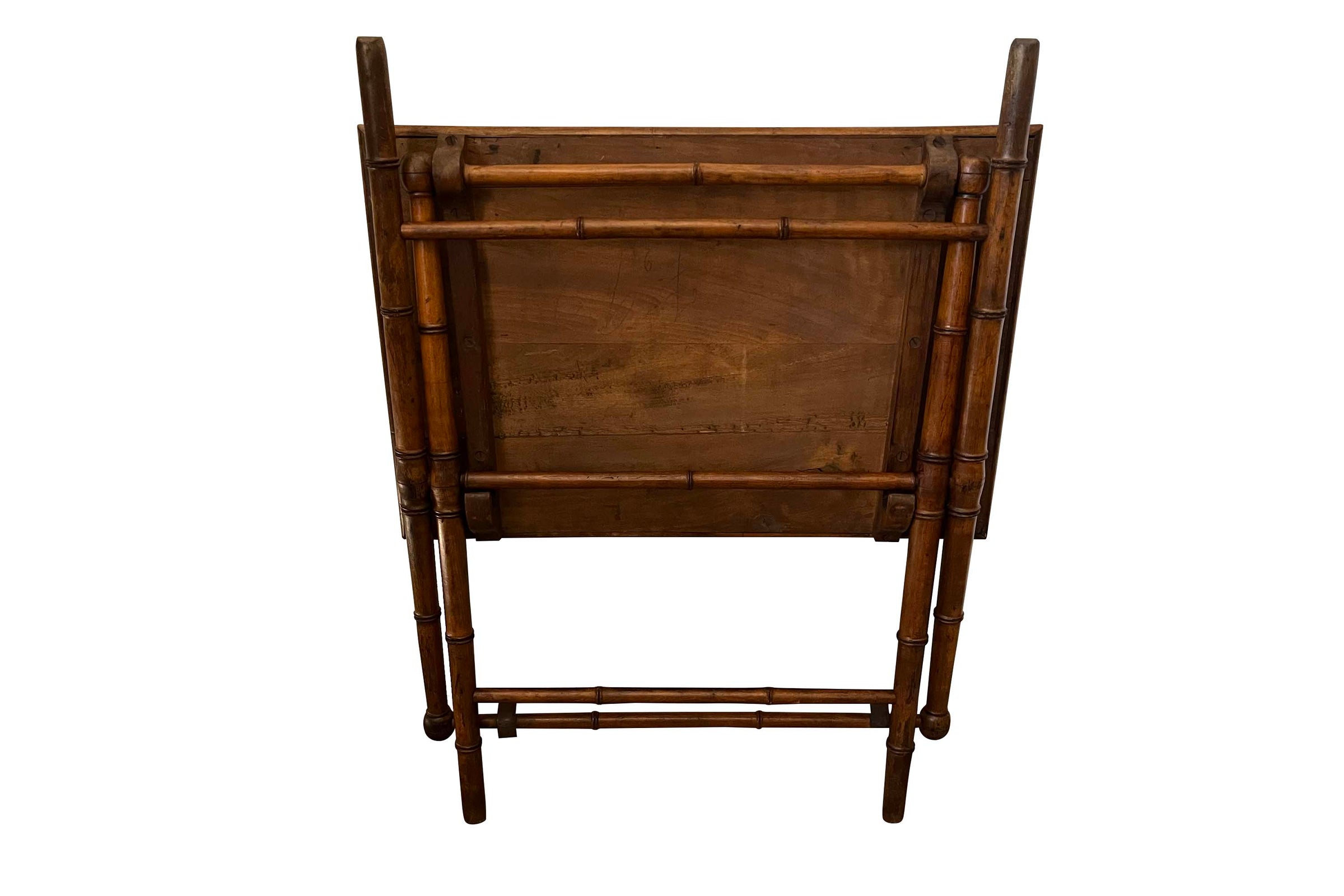 Early 20th Century French Folding Faux Bamboo Table