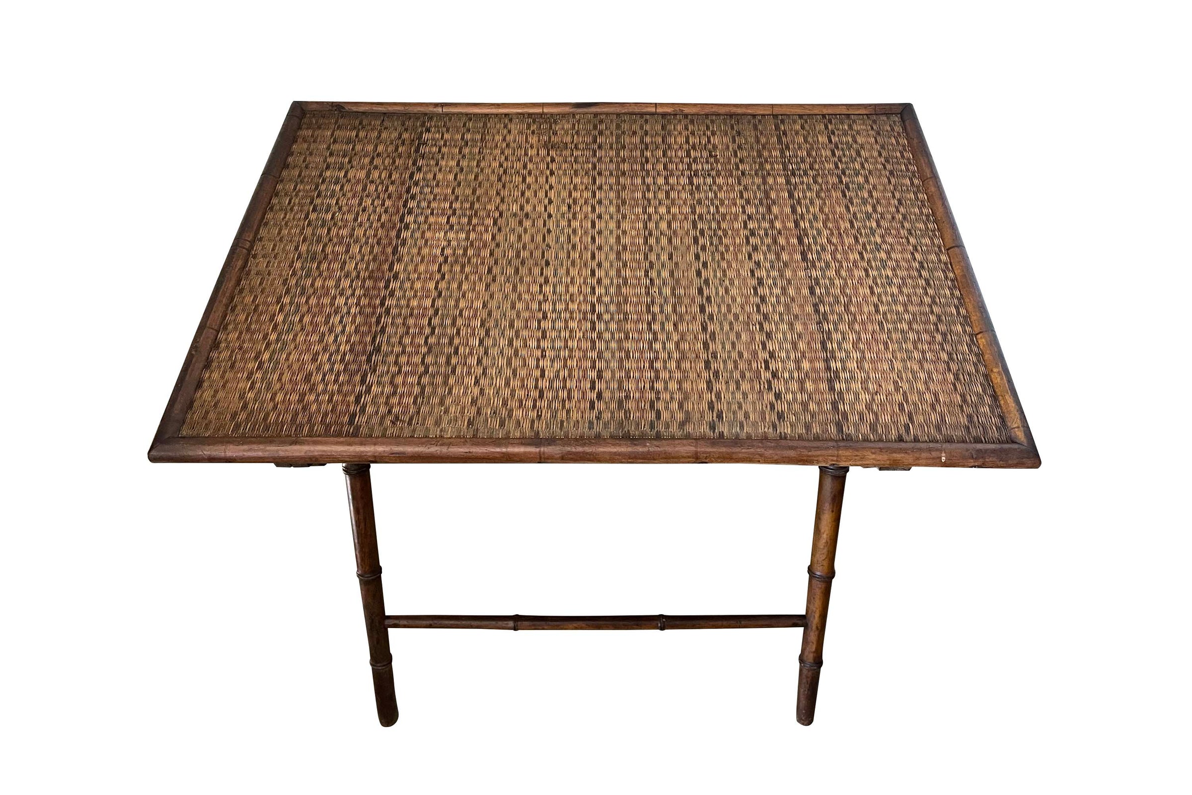 Early 20th Century French Folding Faux Bamboo Table