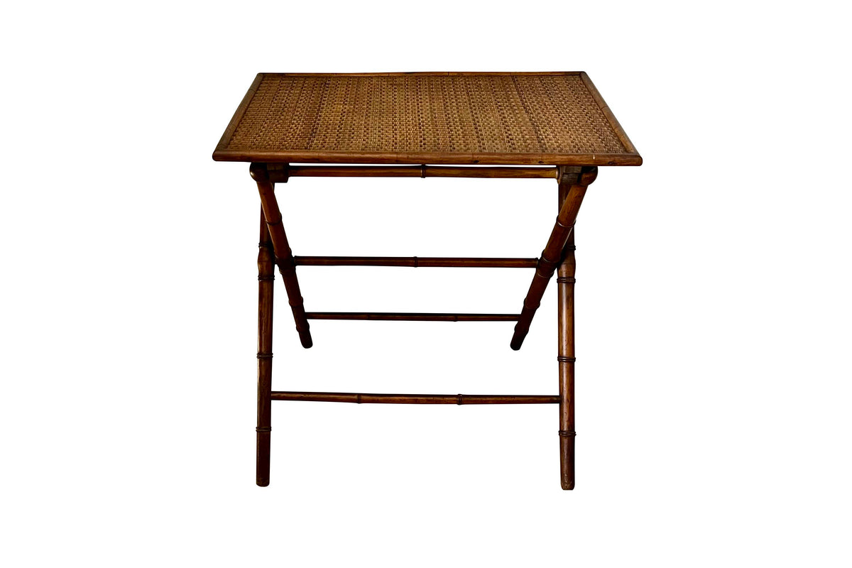 Early 20th Century French Folding Faux Bamboo Table