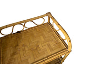 Pair of 1970s Italian Bamboo & Cane Side Tables
