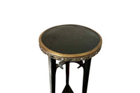 An unusual and highly decorative French Napoleon III pedestal stand in black lacquered tôle peinte, dating to the late 19th century.
