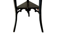 An unusual and highly decorative French Napoleon III pedestal stand in black lacquered tôle peinte, dating to the late 19th century.
