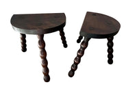 Pair of 20th Century French Bobbin Milking Stools
