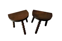 PAIR OF 20TH CENTURY FRENCH BOBBIN MILKING STOOLS
