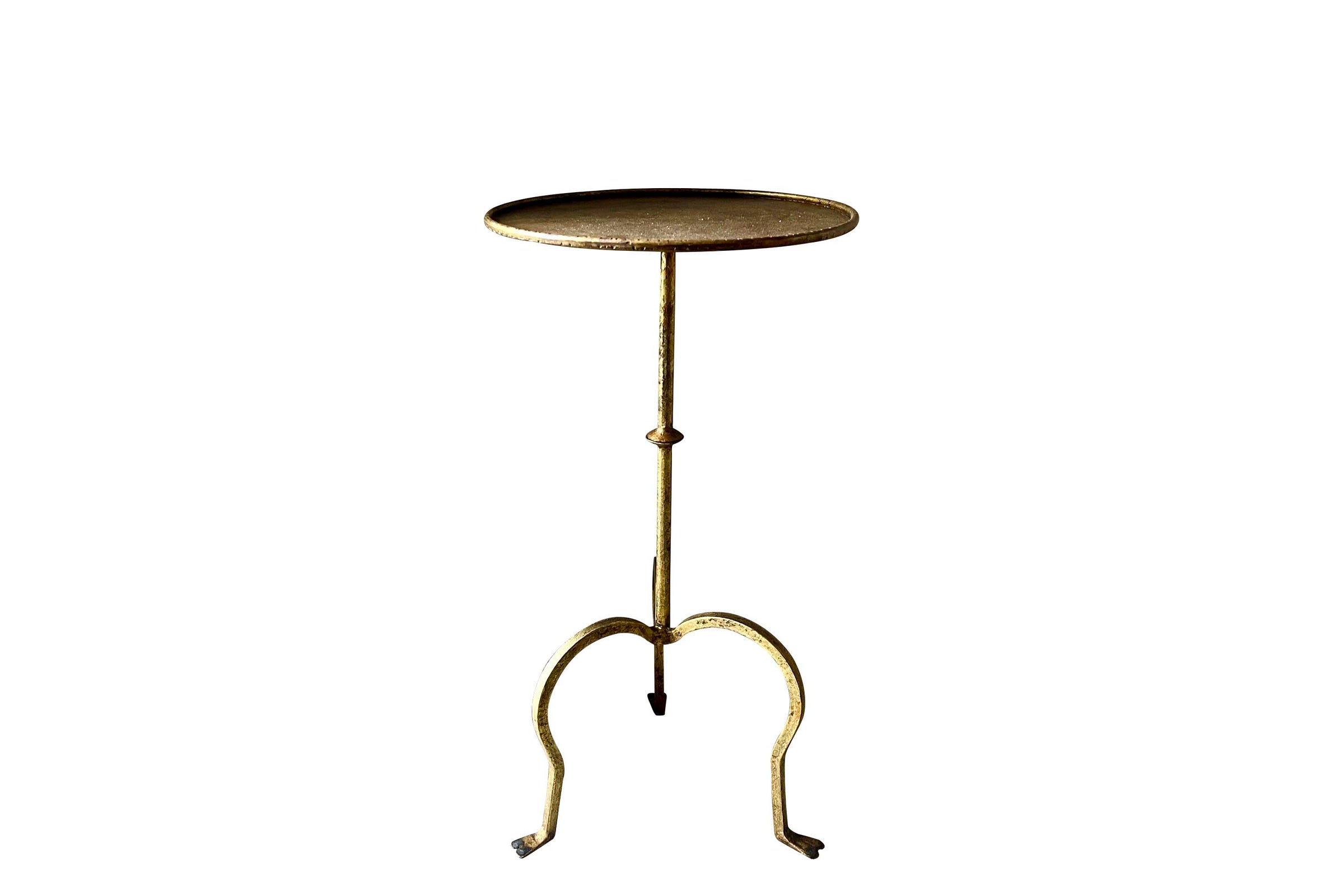 Mid-Century Spanish Gilt Iron Martini Table