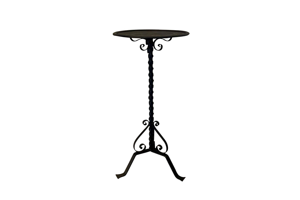 A handsome Mid-Century Spanish wrought iron martini table.