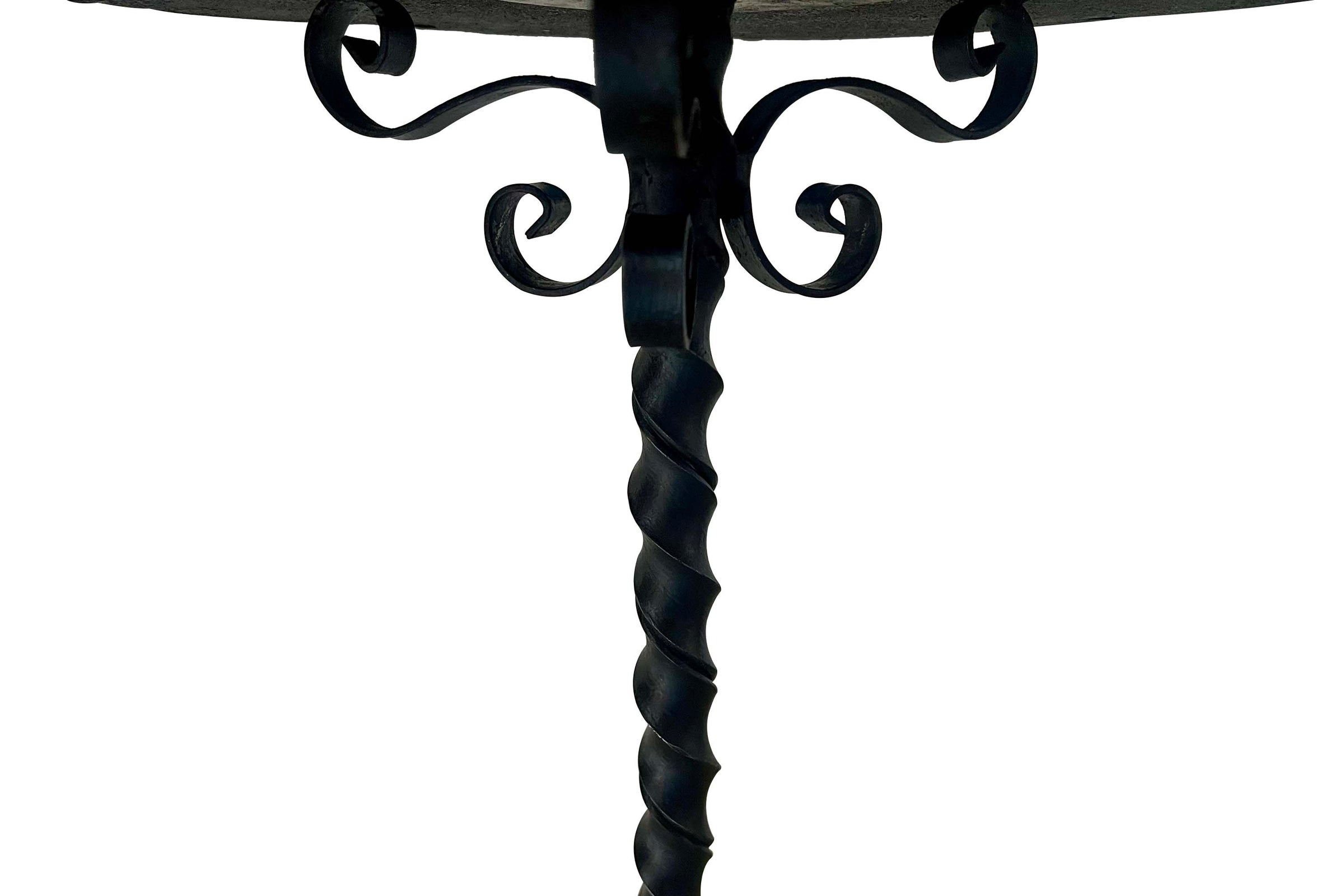 A handsome Mid-Century Spanish wrought iron martini table.