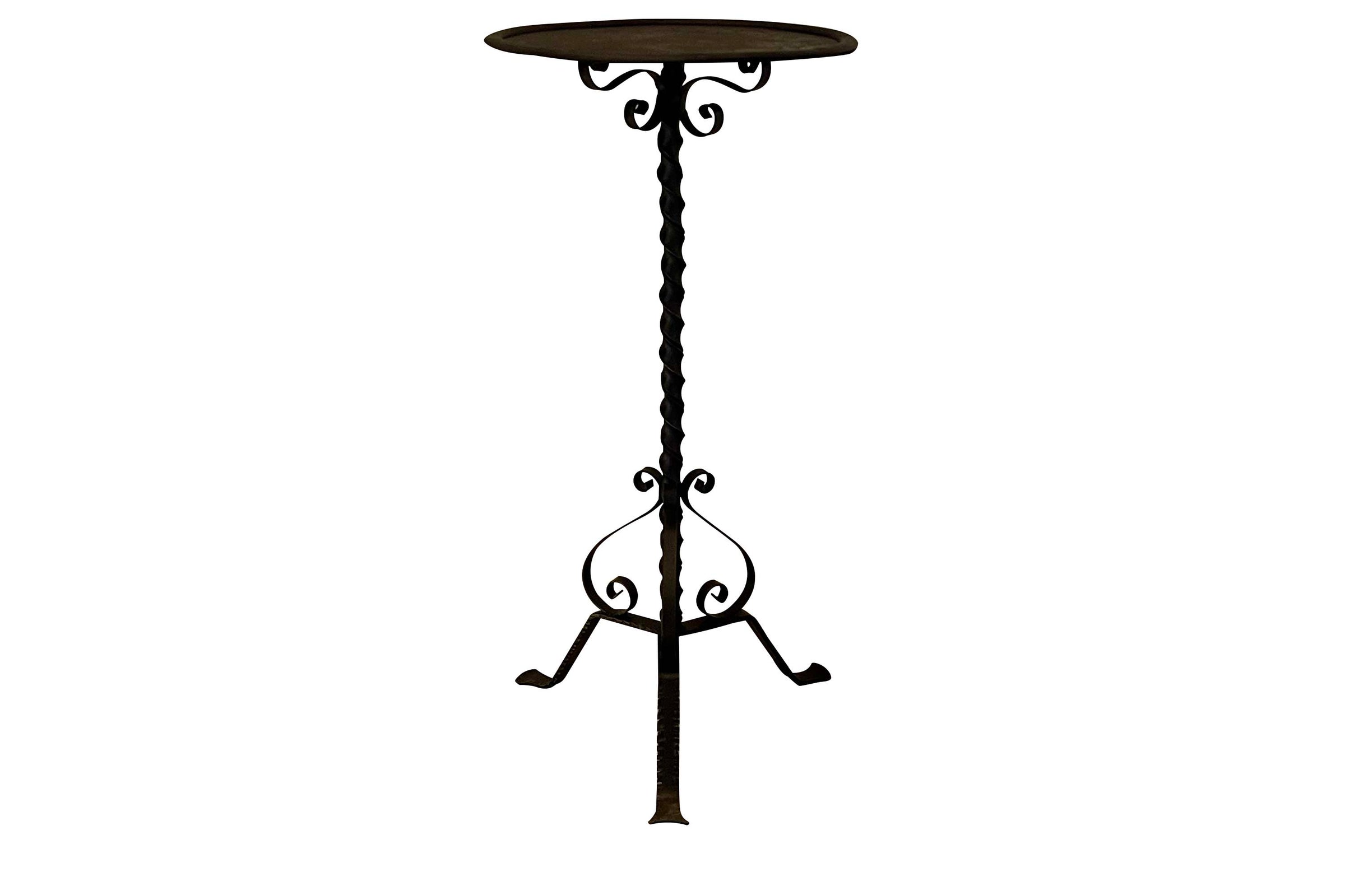 A handsome Mid-Century Spanish wrought iron martini table.