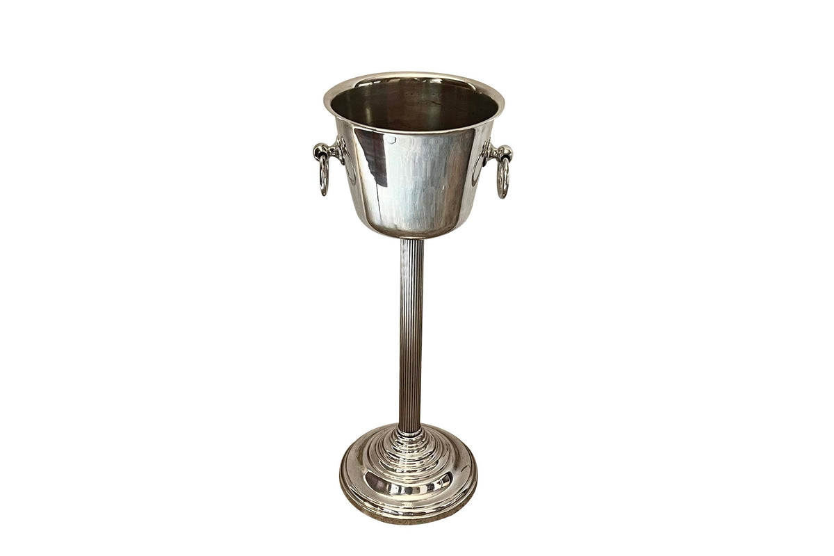 Tall 20th Century Spanish Silver Plate Integrated Champagne Bucket Stand