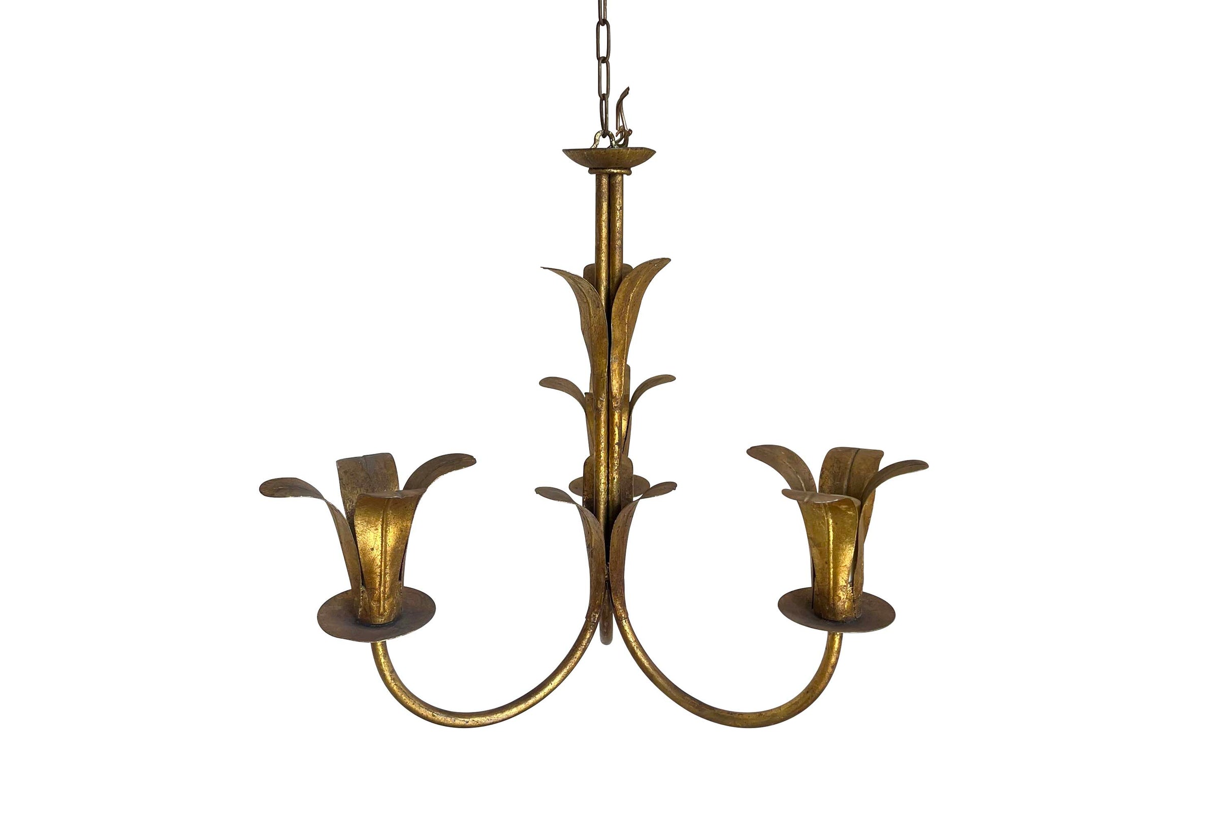 MID 20TH CENTURY SPANISH TULIP FORM CHANDELIER