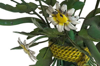 1960s French Tole Daisy Bouquet Chandelier