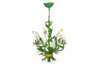 1960s French Tole Daisy Bouquet Chandelier