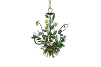 1960s French Tole Daisy Bouquet Chandelier