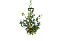 1960s French Tole Daisy Bouquet Chandelier