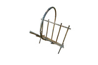 MID-CENTURY FRENCH FAUX BAMBOO GILT METAL MAGAZINE RACK