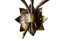 Pair of Mid-20th Century Spanish Gilt Iron Wall Lights by Ferrocolor