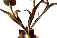 Pair of Mid-20th Century Spanish Gilt Iron Wall Lights by Ferrocolor