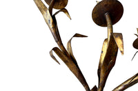 Pair of Mid-20th Century Spanish Gilt Iron Wall Lights by Ferrocolor