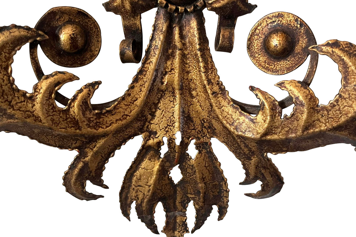 pair of Pair of Mid-Century Italian wrought iron wall lights in the Italian manner, inspired by Commedia dell’Arte.