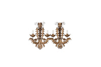 pair of Pair of Mid-Century Italian wrought iron wall lights in the Italian manner, inspired by Commedia dell’Arte.