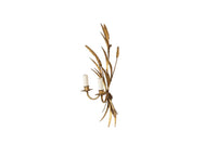 Monumental Set of Three 1970s Gilt Wheat Sheaf Wall Sconces in the Manner of Hans Kögl