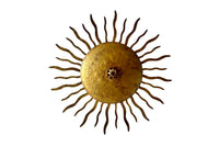 Mid-Century Spanish Gilt Iron Sunburst Ceiling Light