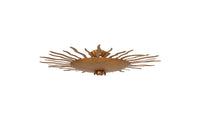 Mid-Century Spanish Gilt Iron Sunburst Ceiling Light