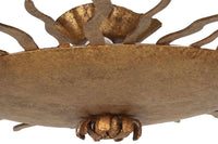 Mid-Century Spanish Gilt Iron Sunburst Ceiling Light