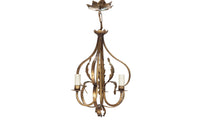 Decorative Mid-20th Century Spanish three-bulb hanging light by Ferrocolor.