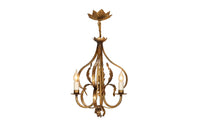 Decorative Mid-20th Century Spanish three-bulb hanging light by Ferrocolor.