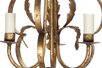 Decorative Mid-20th Century Spanish three-bulb hanging light by Ferrocolor.