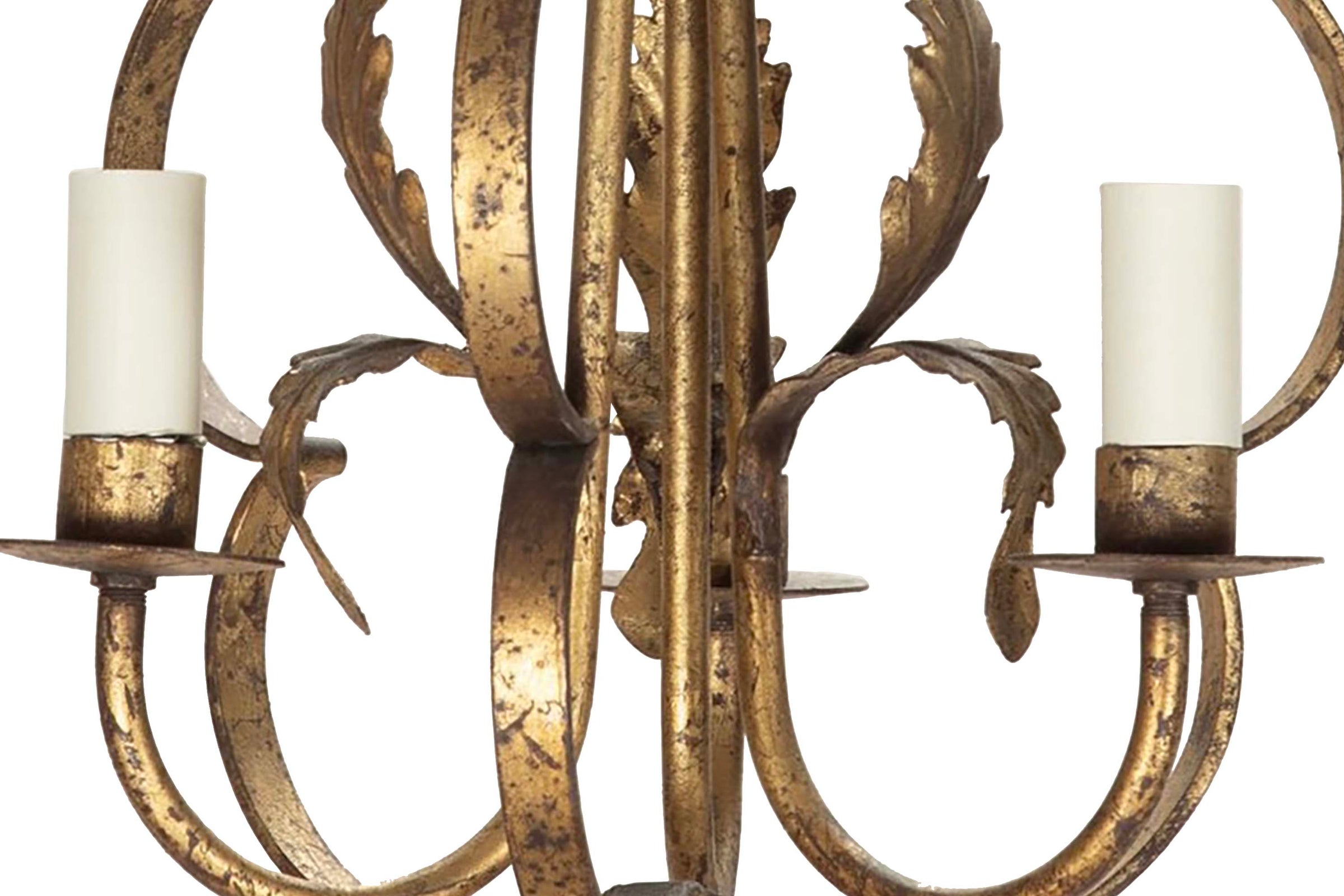Decorative Mid-20th Century Spanish three-bulb hanging light by Ferrocolor.