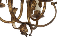 Decorative Mid-20th Century Spanish three-bulb hanging light by Ferrocolor.