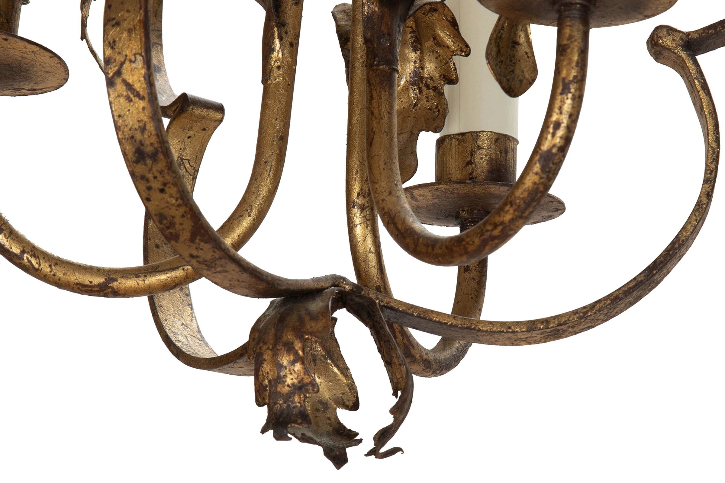 Decorative Mid-20th Century Spanish three-bulb hanging light by Ferrocolor.