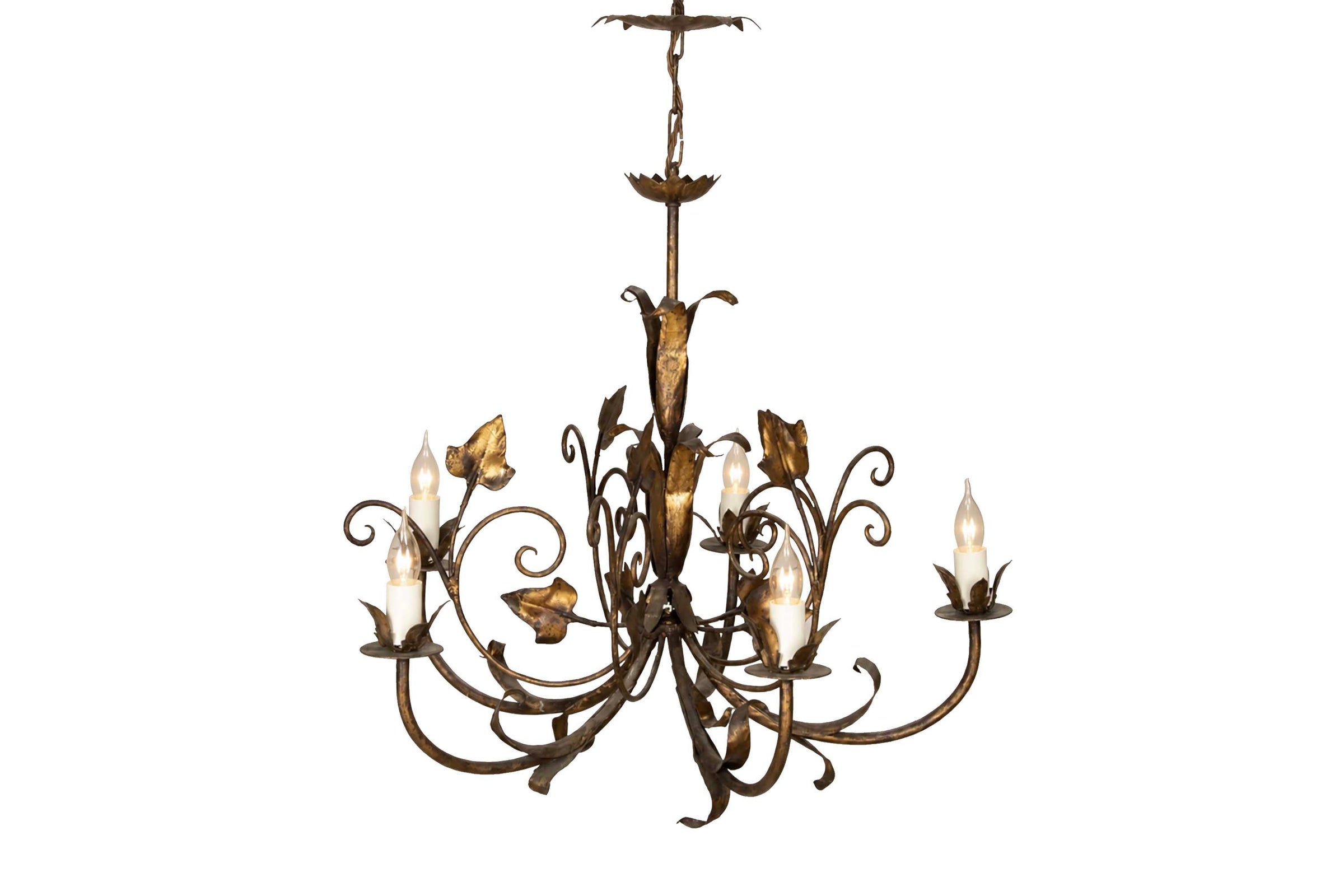 Mid-20th Century Spanish Chandelier By Ferrocolor