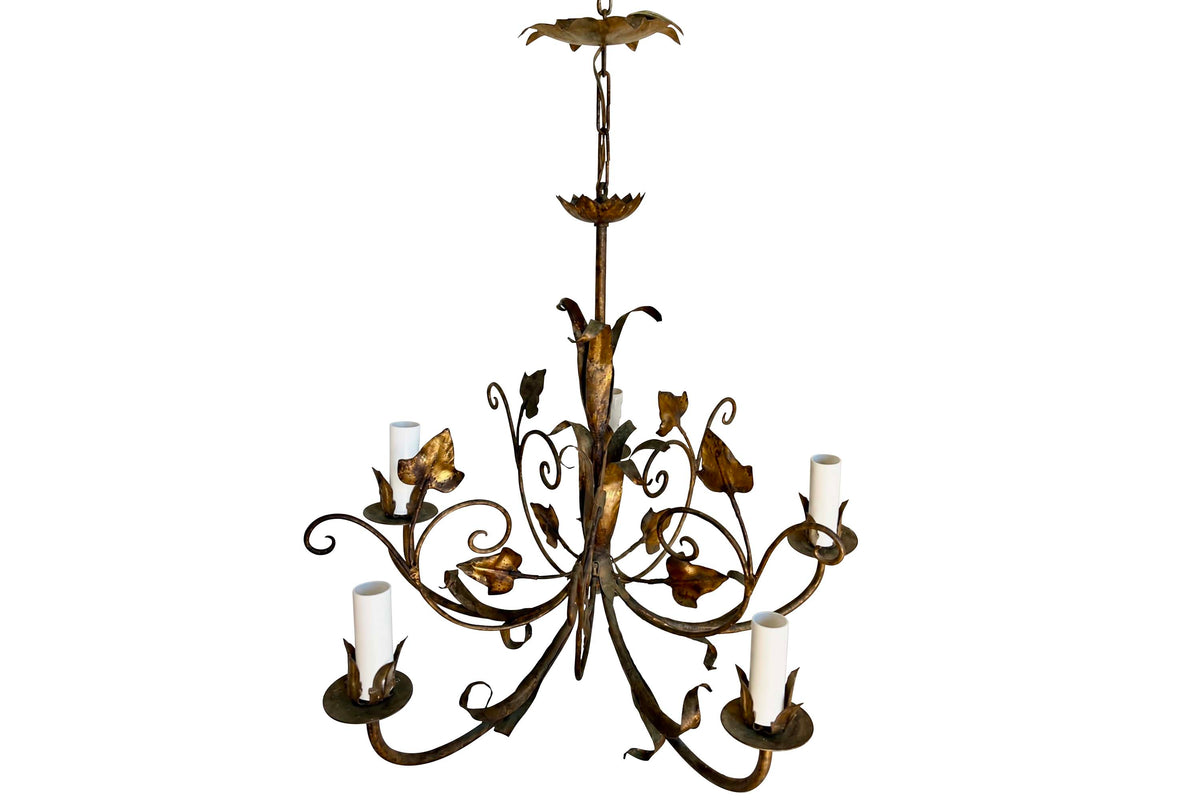 Mid-20th Century Spanish Chandelier By Ferrocolor