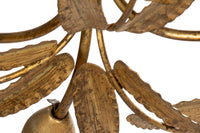 MID-CENTURY ITALIAN GILT IRON FOLIATE CEILING LIGHT