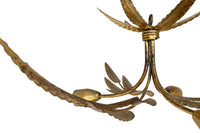 MID-CENTURY ITALIAN GILT IRON FOLIATE CEILING LIGHT