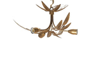 MID-CENTURY ITALIAN GILT IRON FOLIATE CEILING LIGHT